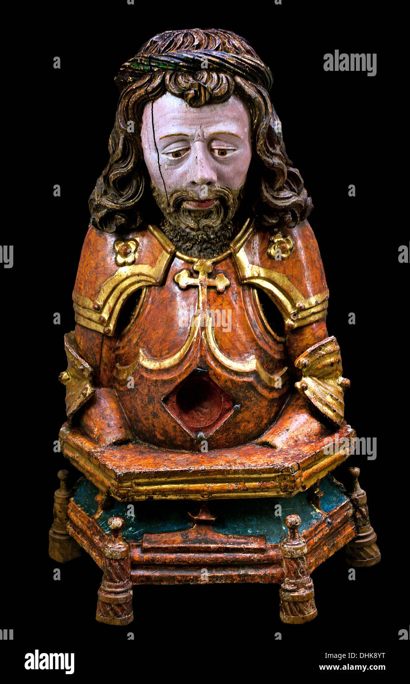 Reliquary Bust of Saint Maurice 15 Century Basel Switzerland Swiss Stock Photo