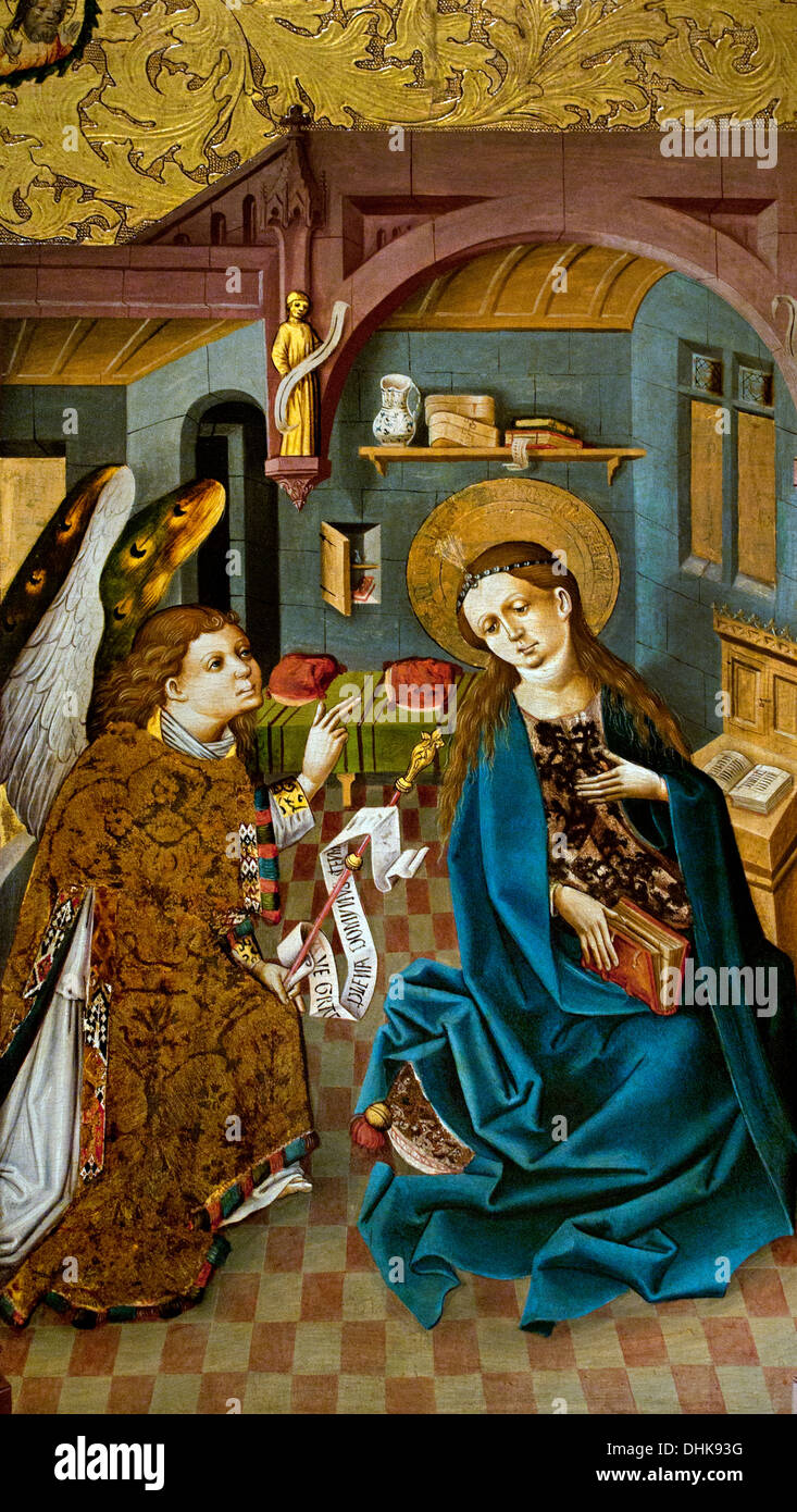 L'annonciation - Annunciation - 1460 Upper Rhine (Lake Constance) Germany Switzerland Stock Photo