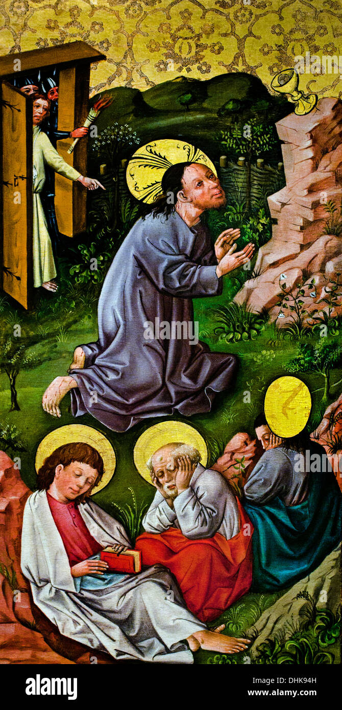 Christ in the Olive Garden -  1460 Upper Rhine (Lake Constance) Germany Switzerland Stock Photo