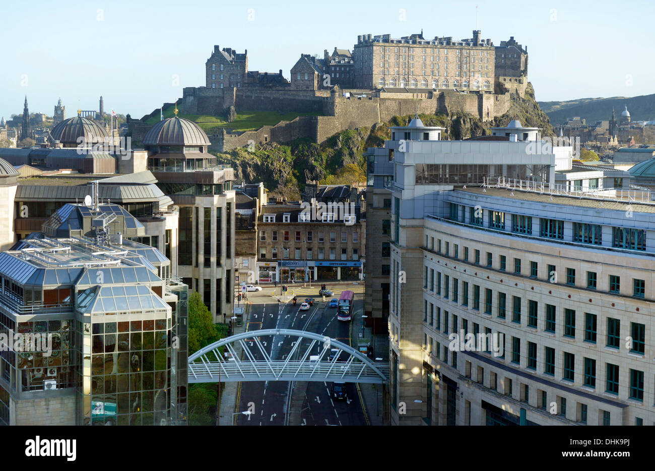 Edinburgh Castle looking down Western Approach Rd and Lothian Rd Stock Photo 62505034 Alamy