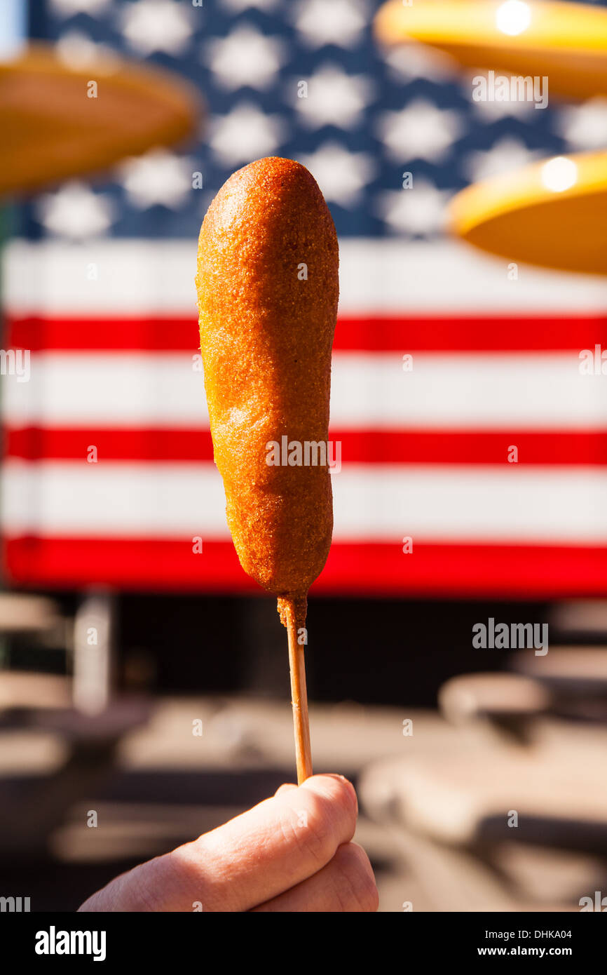 Corn Dog, Hot dog on a stick, Coney Island, Brooklyn. New York, United