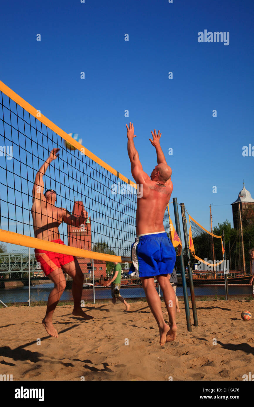 City-Beach-Club, Hanseatic town Lubeck,  Schleswig-Holstein, Germany Stock Photo