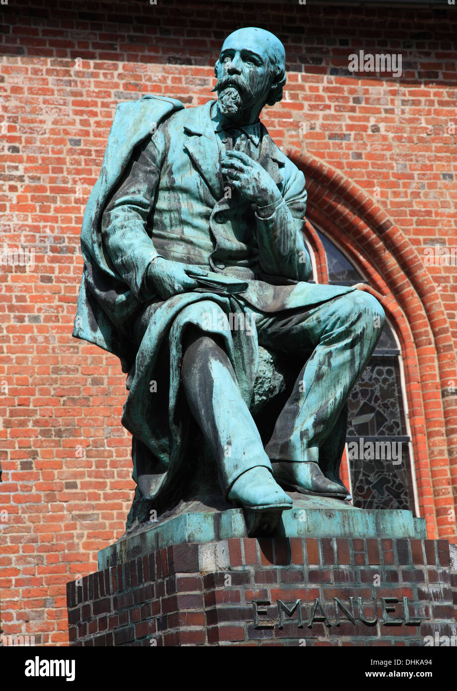 Geibel memorial, Hanseatic town Lubeck, Schleswig-Holstein, Germany Stock Photo