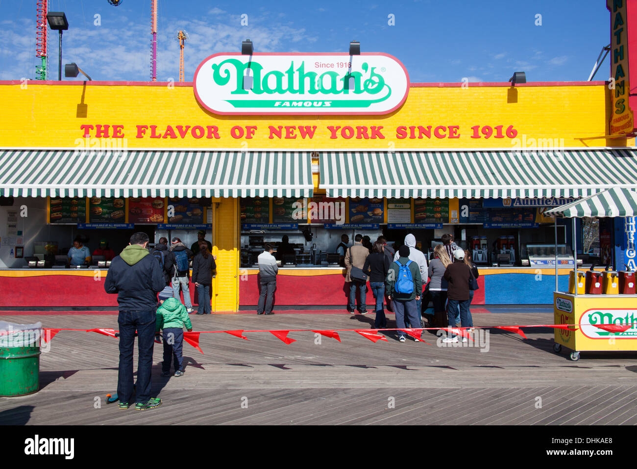 Nathan's hot dog restaurant Coney island, Brooklyn, New York, United States of America. Stock Photo