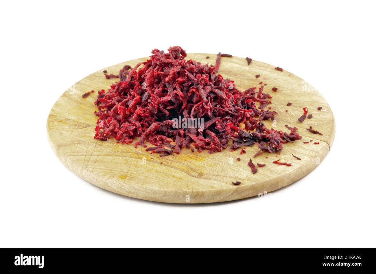 the grated beets. Close up Stock Photo