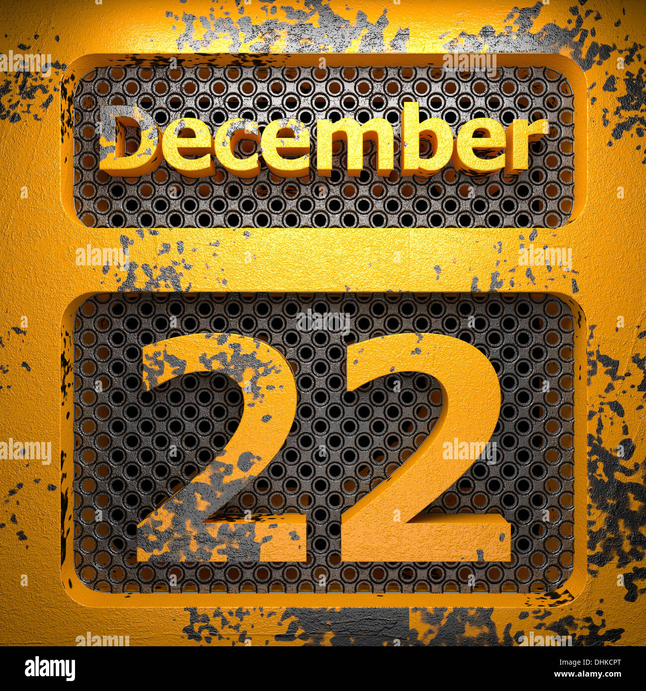 december 22 of painted steel Stock Photo - Alamy