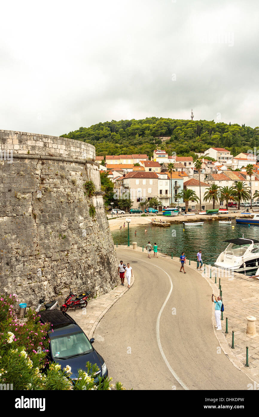 Stone tower in Korcula, Croatia Stock Photo