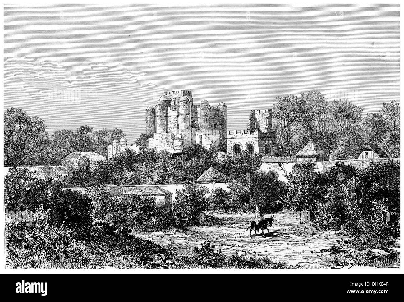 1888 The Gimp castle at Gondar Ethiopia Stock Photo