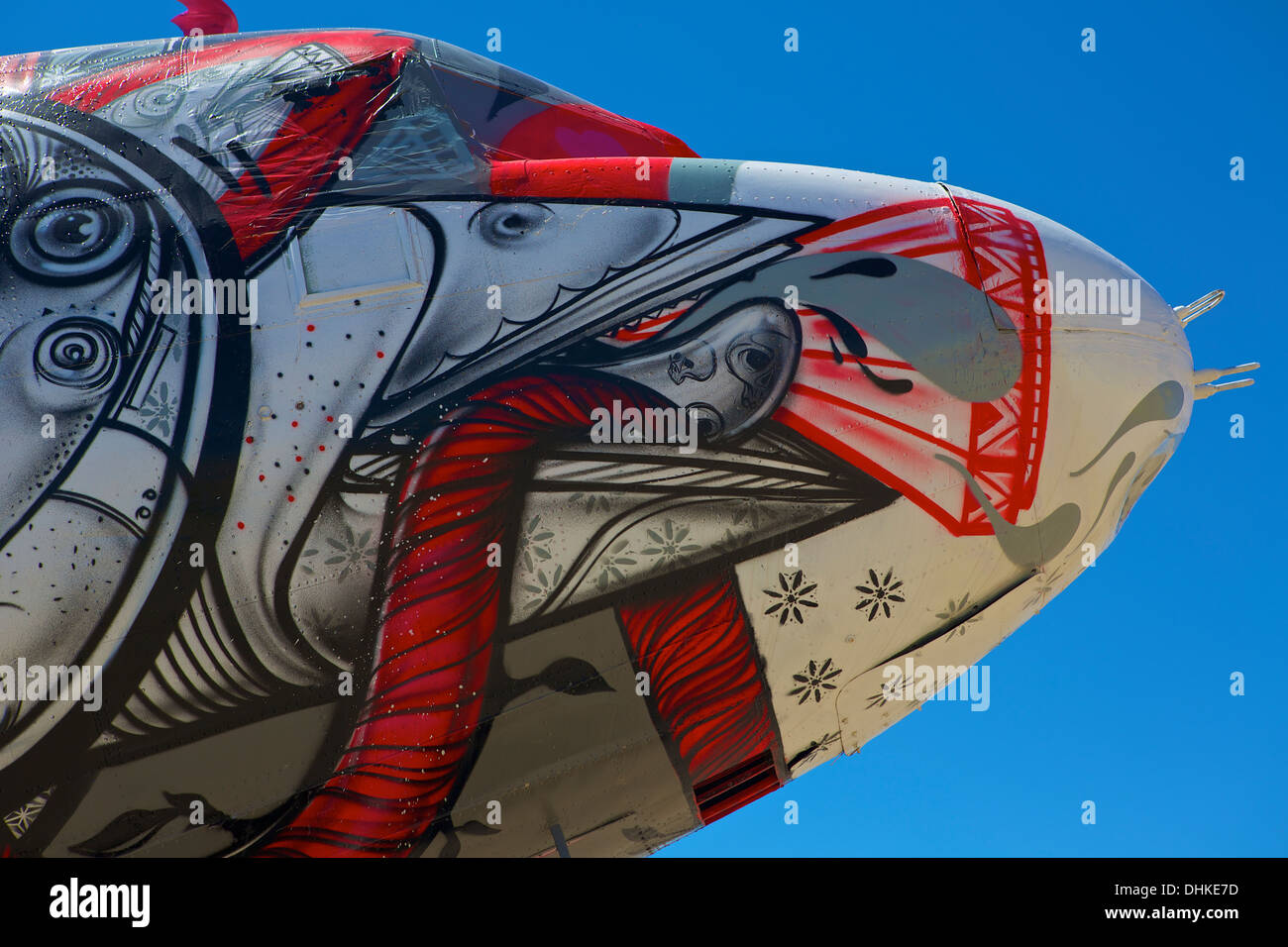 Nose Art On A DC-3 at the Pima Air & Space Museum, Tucson. Stock Photo