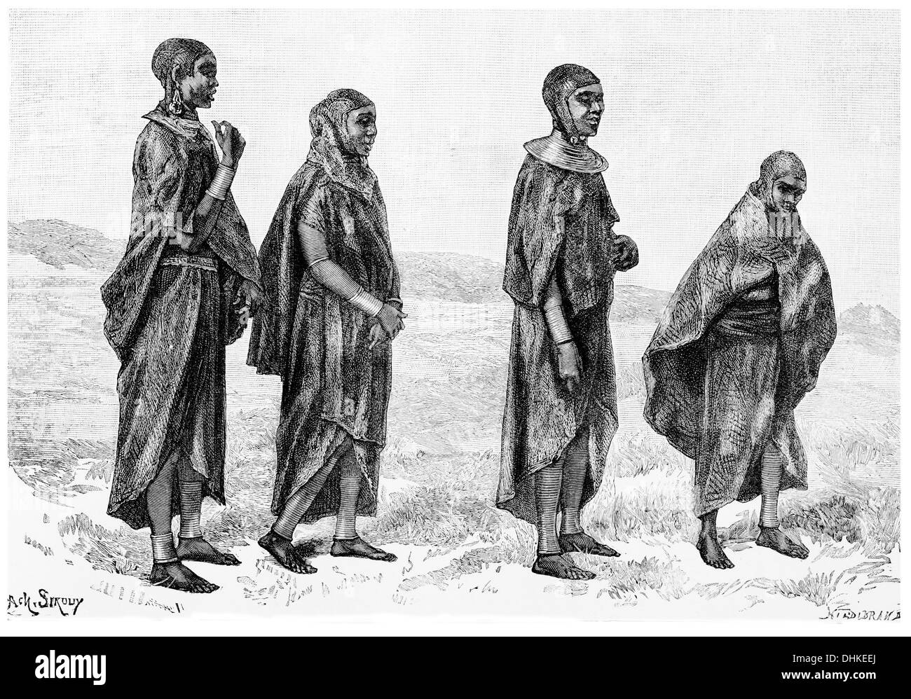 1888 Masi women of Njiri Maasai Kenya Stock Photo