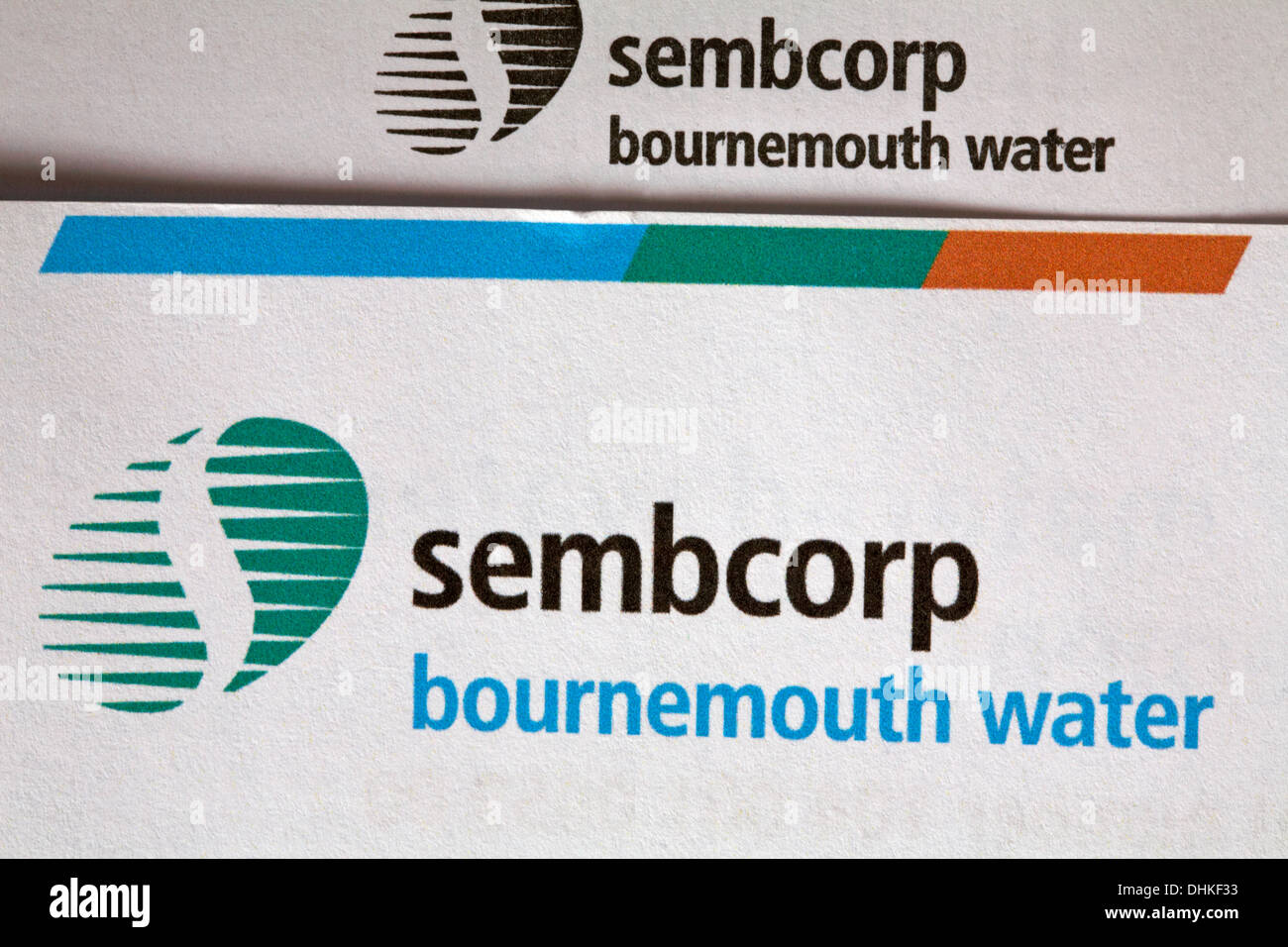 sembcorp bournemouth water symbol heading on envelope and letterhead of
