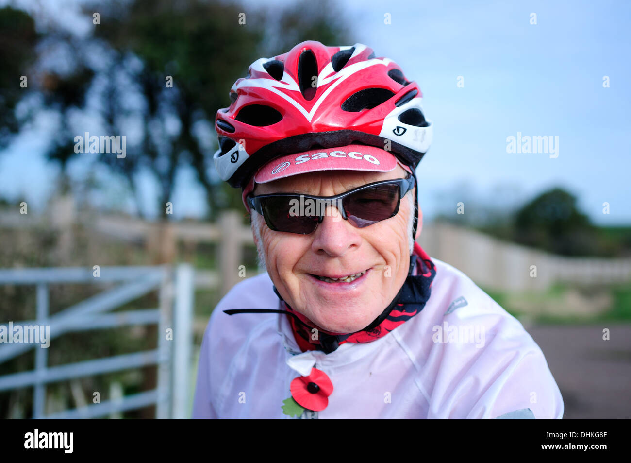 Elderly Mountain Bike Rider Stock Photo Alamy