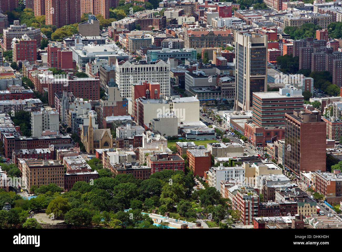 aerial photograph Marcus Garvey Park, Harlem, Manhattan, New York City Stock Photo