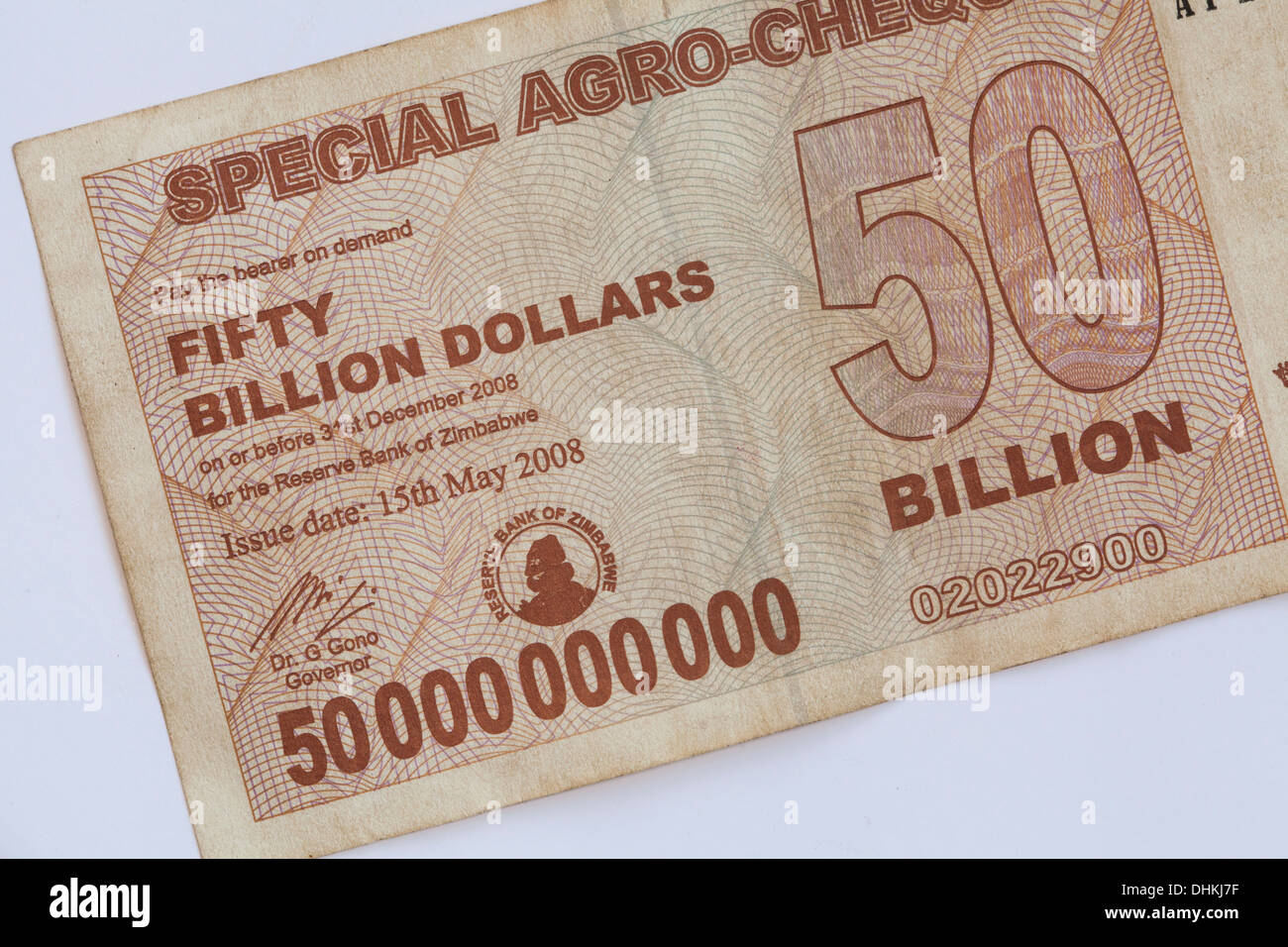 50 x Zimbabwe 50 Billion dollar agro cheque banknotes-1/2 bundle 