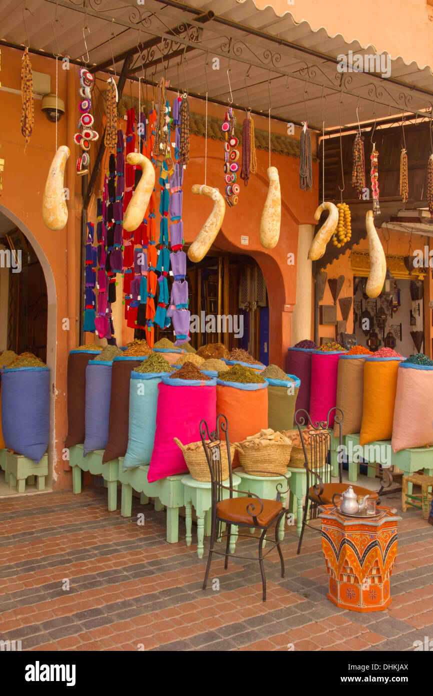 Moroccan Spice shop showing sacks of various spices Stock Photo Alamy