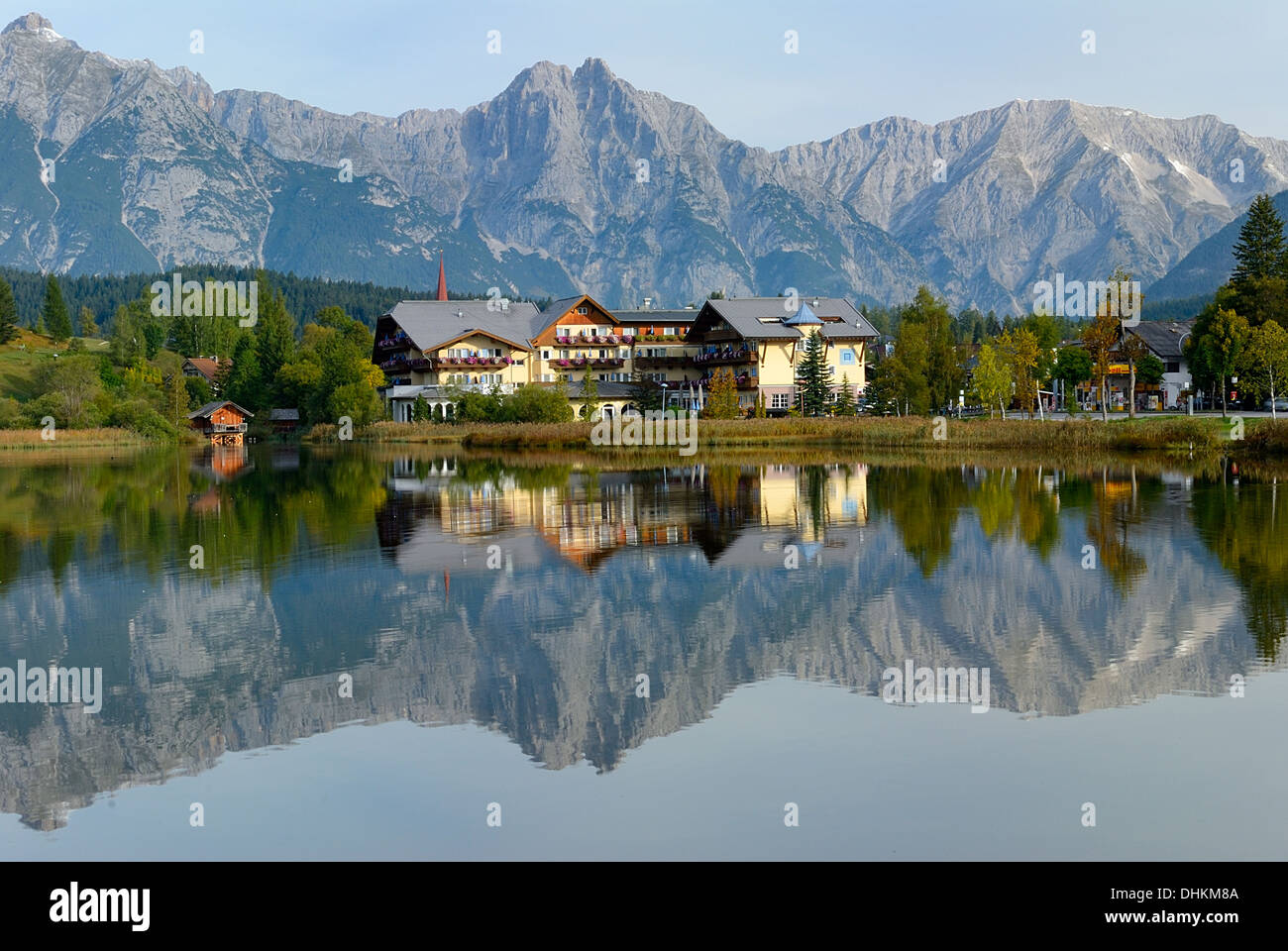 Wildsee lake at dawn Seefeld Tirol Austria Stock Photo