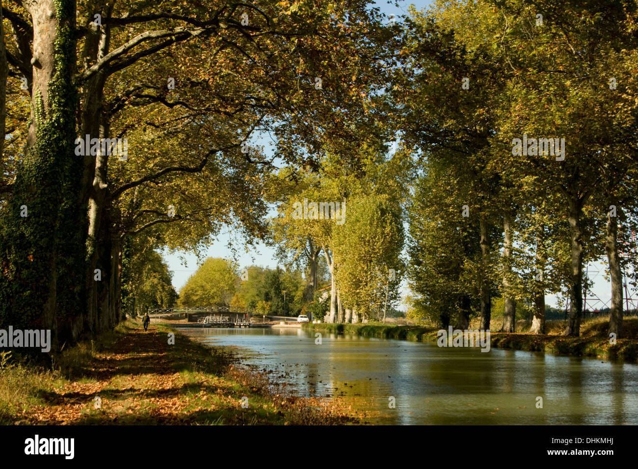 Autumn on the Canal du Midi Stock Photo