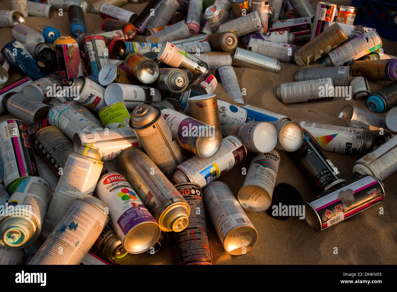 Spray Paint Cans, Venice Beach, Los Angeles, California, United States of America  Stock Photo