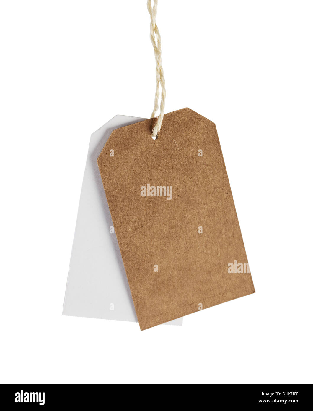 Blank tag label on white background Stock Photo
