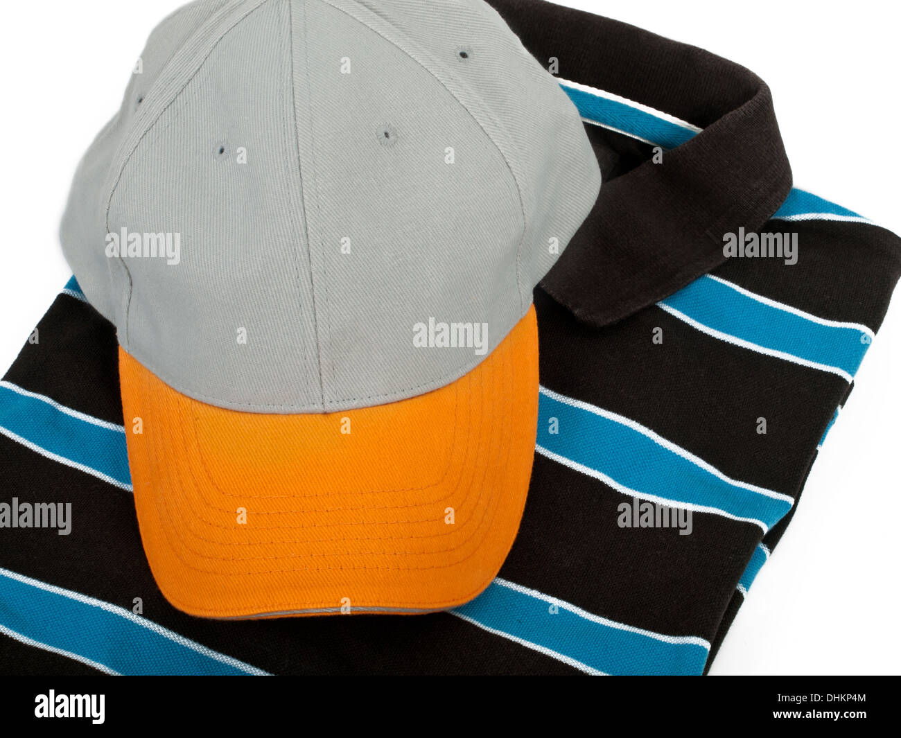 baseball cap and polo short sleeve t shirt Stock Photo