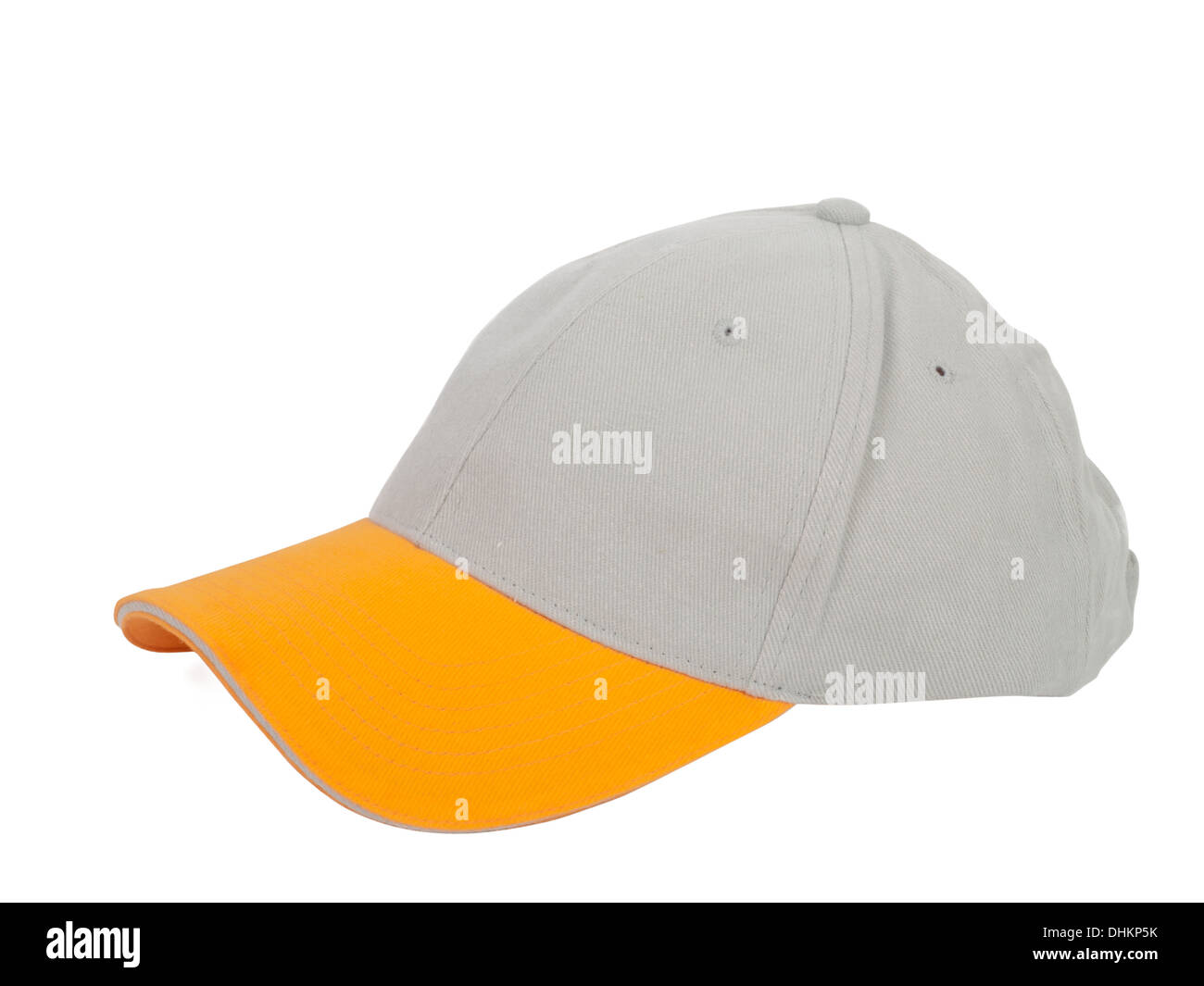 cool gray baseball cap with yellow visor Stock Photo