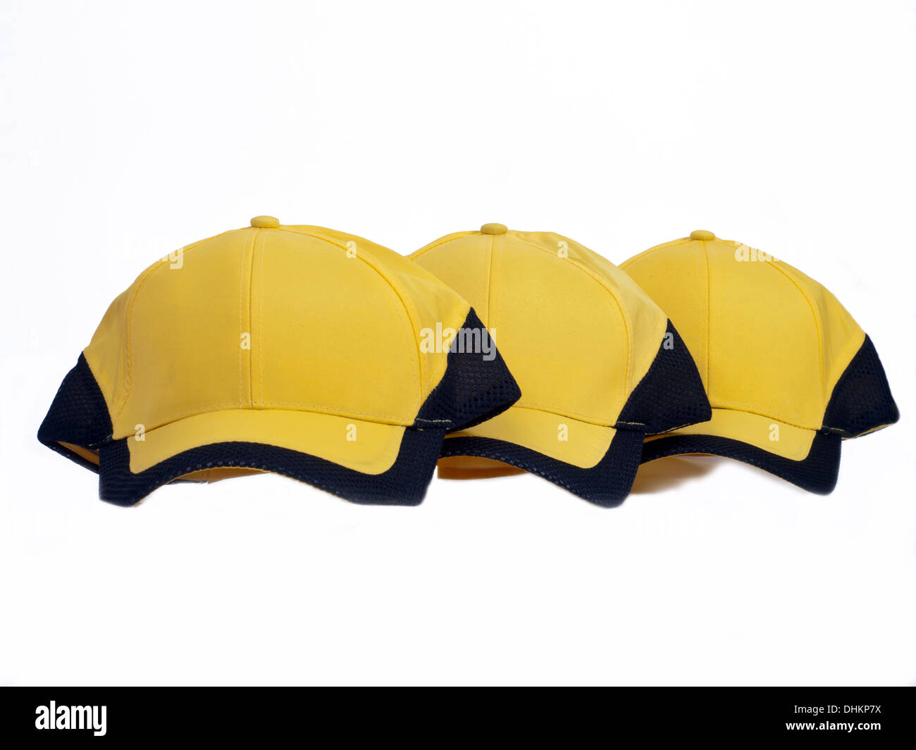 black and yellow baseball cap