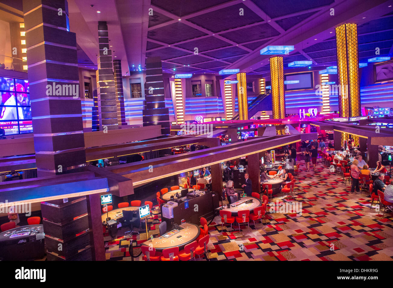 The interior of Planet Hollywood hotel and Casino in Las Vegas. Stock Photo