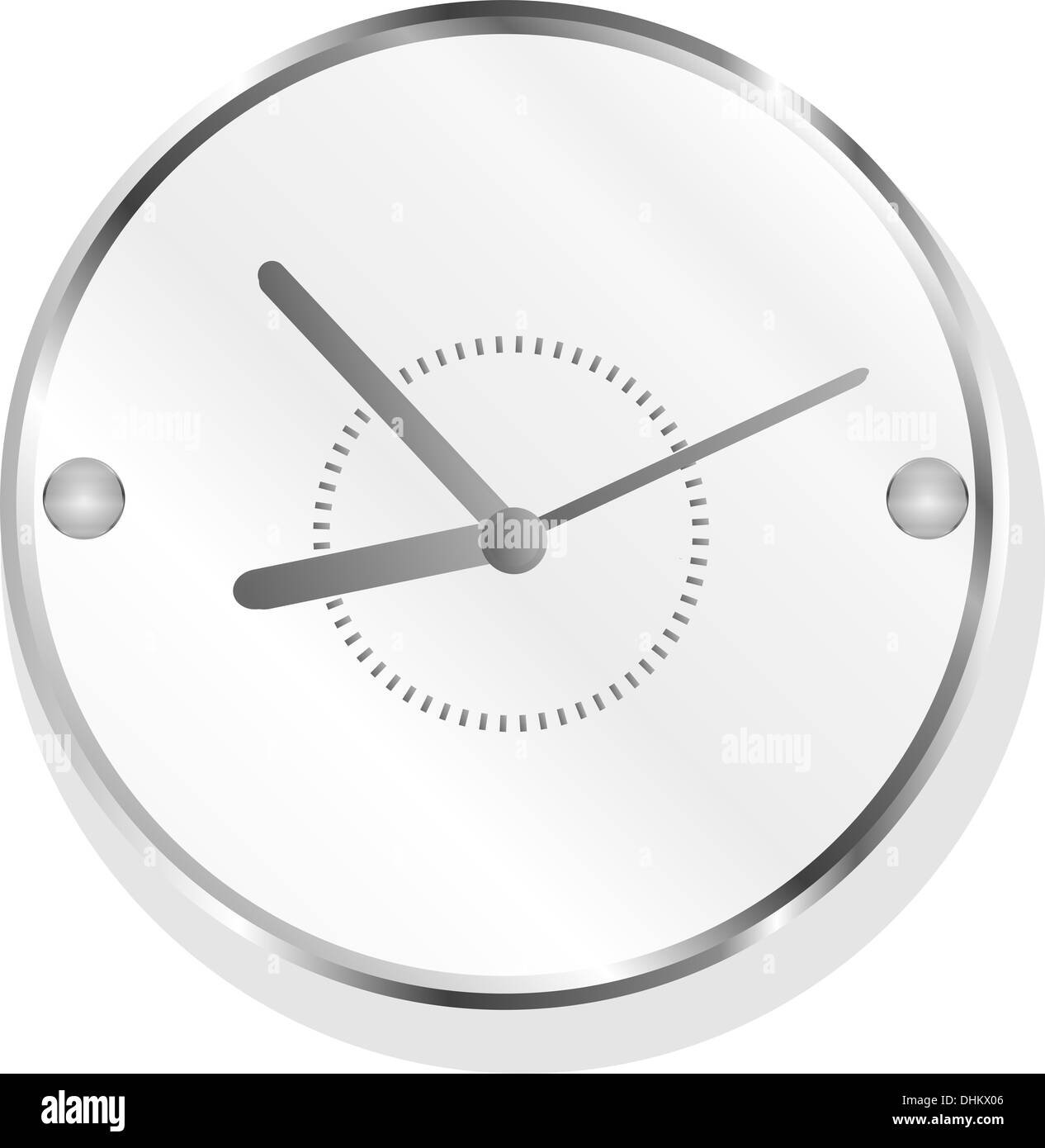 Silver wall clock icon Black and White Stock Photos & Images - Alamy