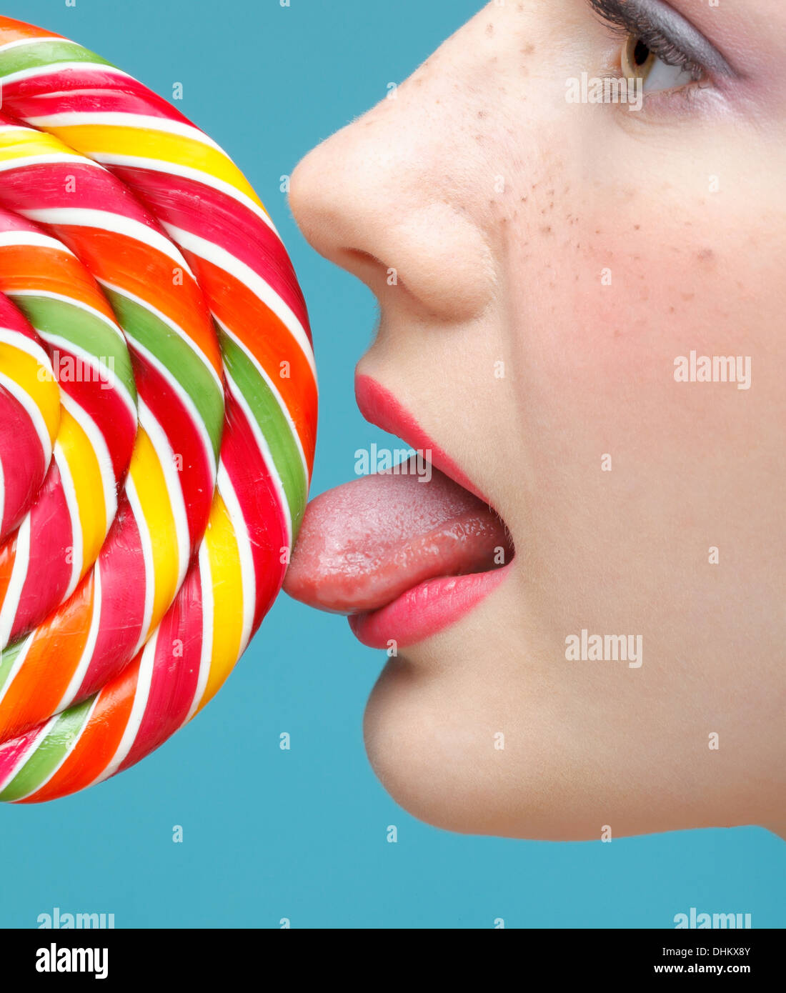 Licking sugarplum Stock Photo