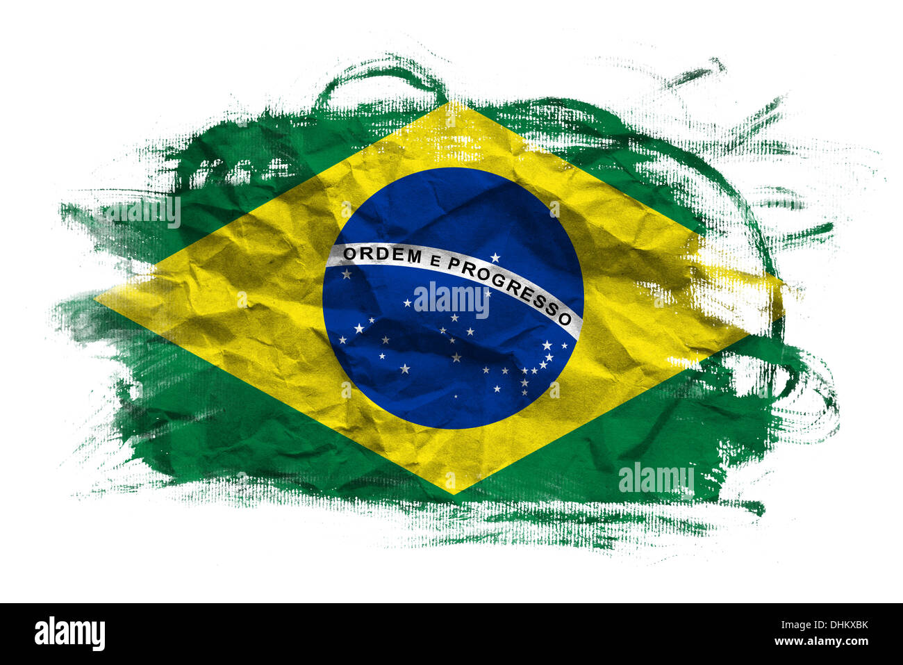 Brazil flag. Brasil flag over grunge texture Stock Photo