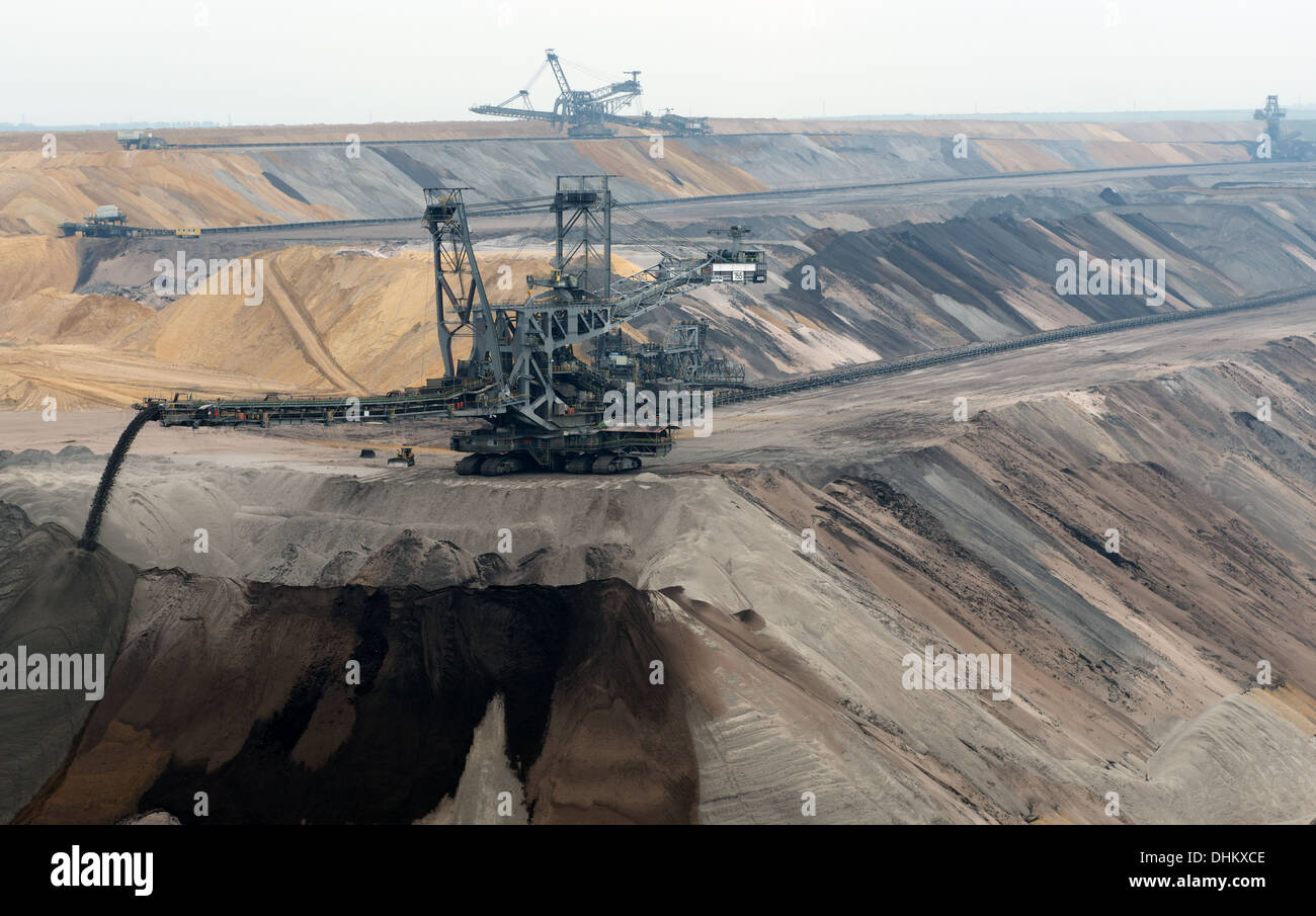 Open-cast coal mine Stock Photo