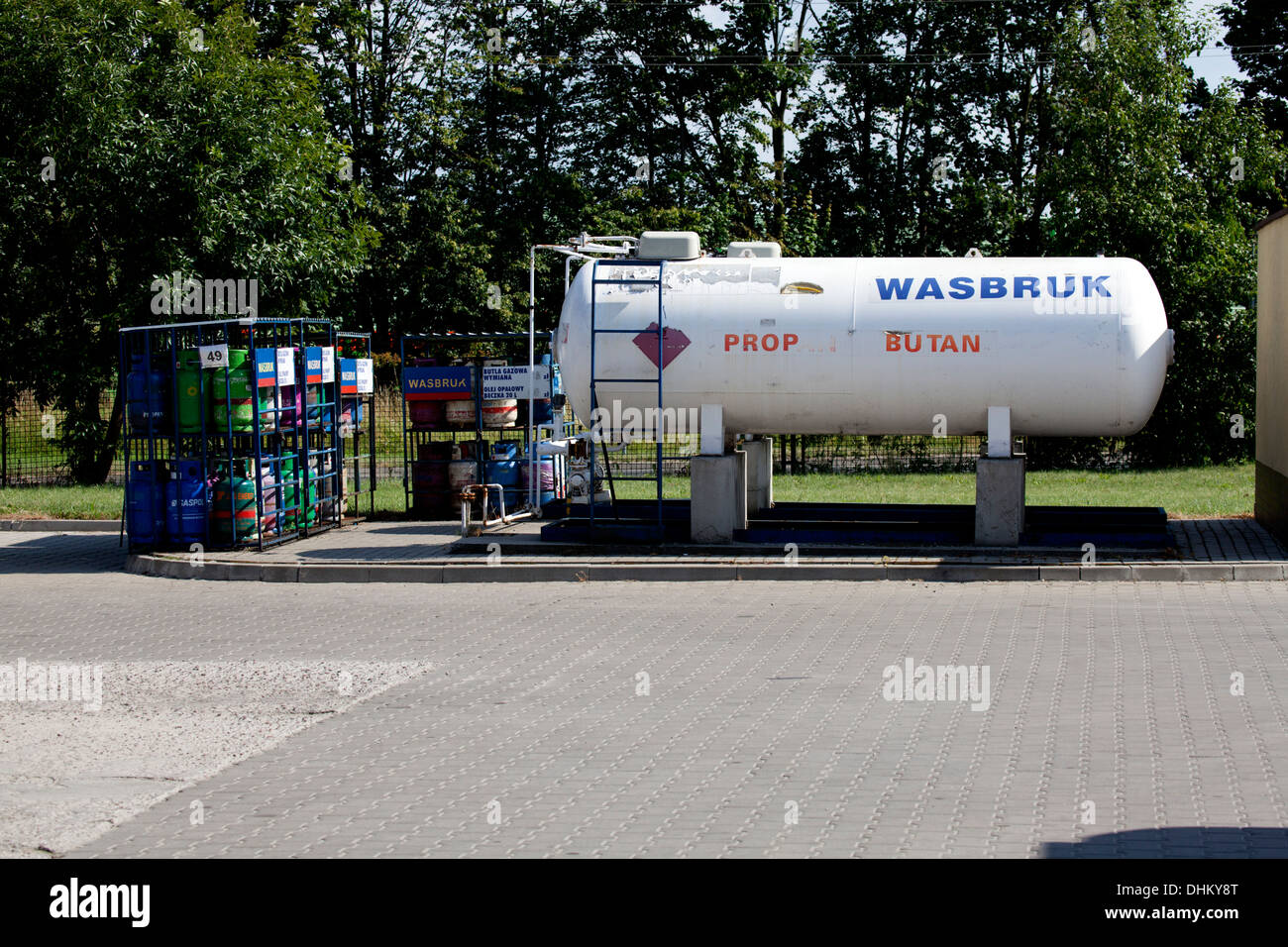 Large gas storage tank. Rawa Mazowiecka Central Poland Stock Photo