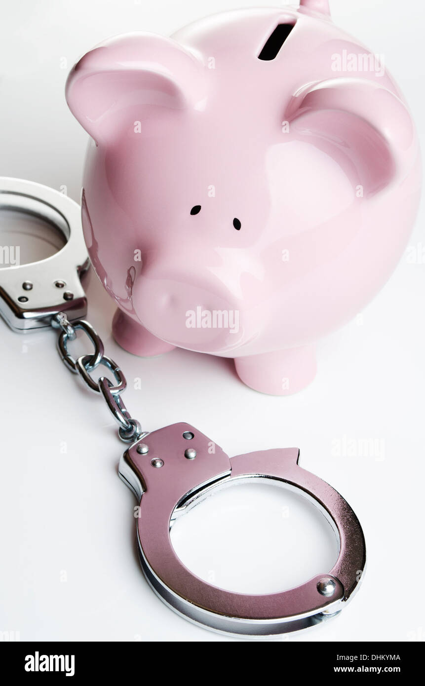 Piggy bank robbery Stock Photo