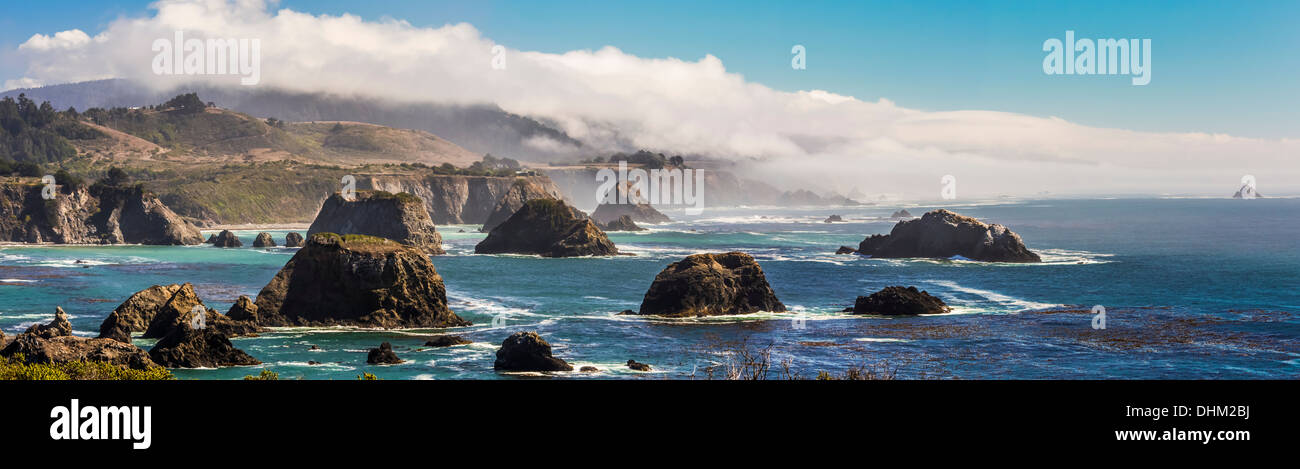 The sea stacks of Cuffey's Cove, a classic view in Mendocino County of ...