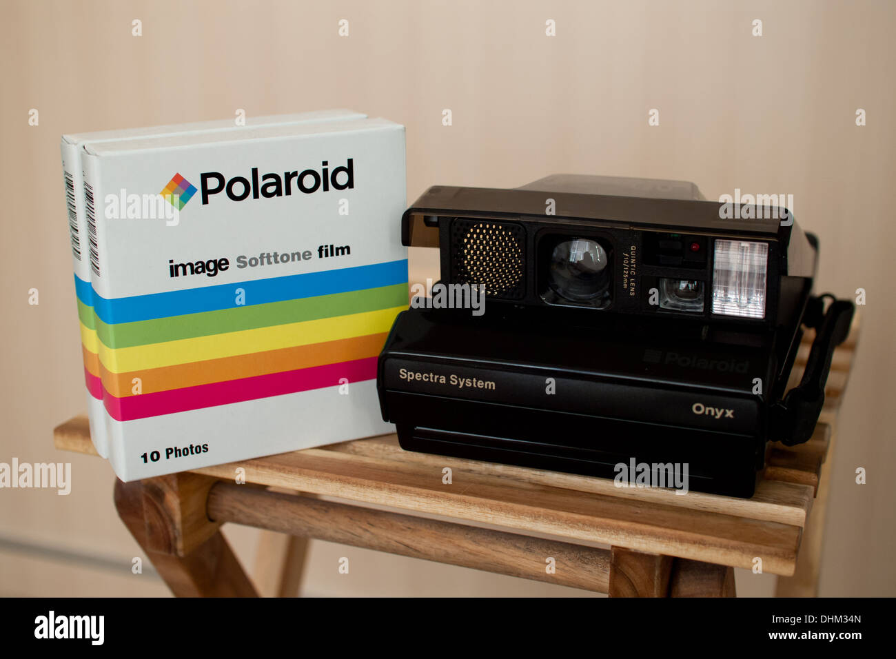 A Polaroid Spectra Onyx instant camera and Polaroid Image Softtone film  Stock Photo - Alamy
