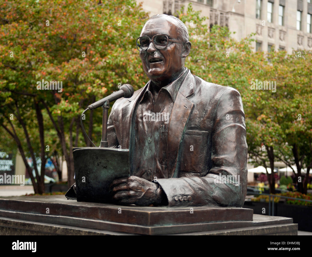 Bust of Jack Brickhouse, Hall of Fame Chicago broadcaster, Michigan