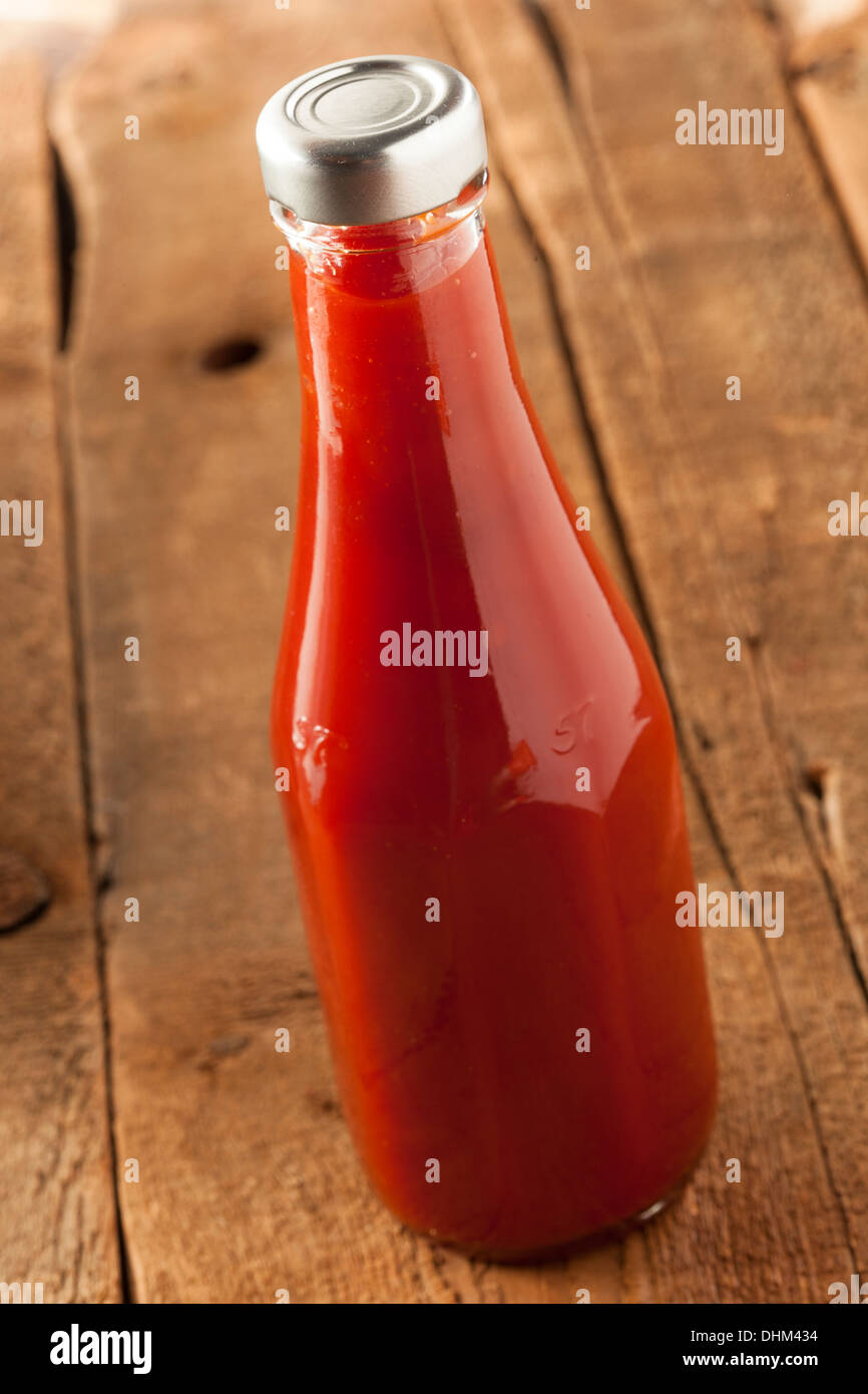 Organic Red Ketchup Sauce in a Bottle Stock Photo Alamy