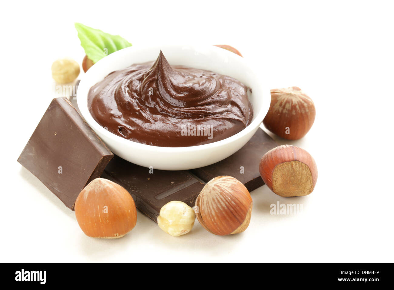 sweet chocolate hazelnut spread with whole nuts Stock Photo Alamy