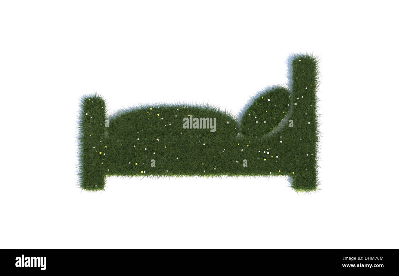 Bett: Serie Symbole aus realist. Gras Stock Photo