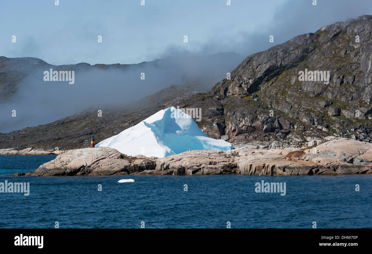 Greenland. The biggest glacier on a Jakobshavn. Huge icebergs of