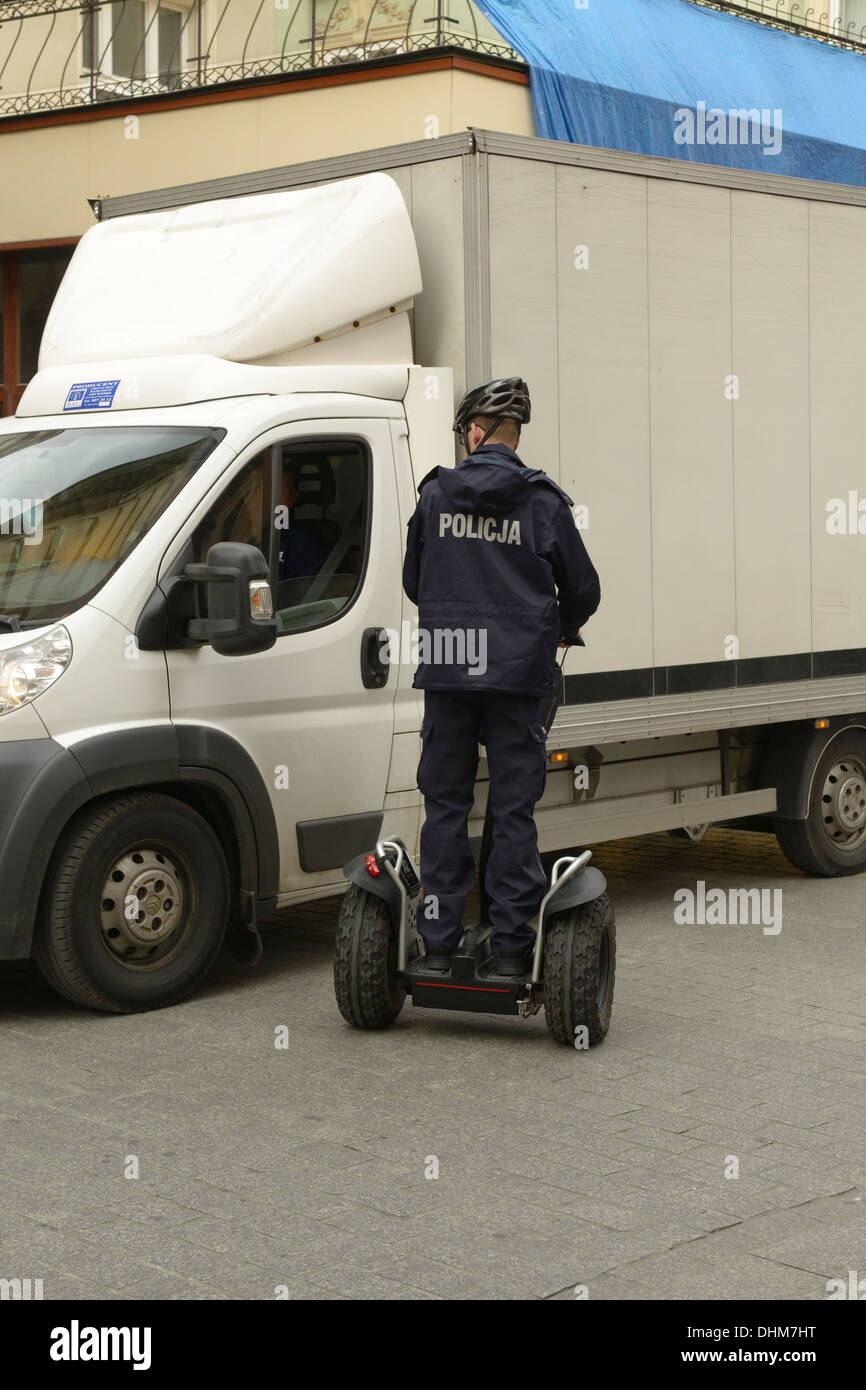 Italian traffic police Venice Segway two-wheeled self-balancing battery-powered electric vehicle invented by Dean Kamen Stock Photo