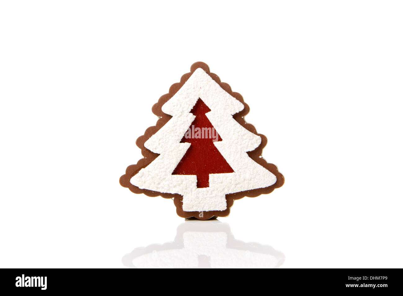 Gingerbread christmas tree as a Christmas decoration with white background Stock Photo