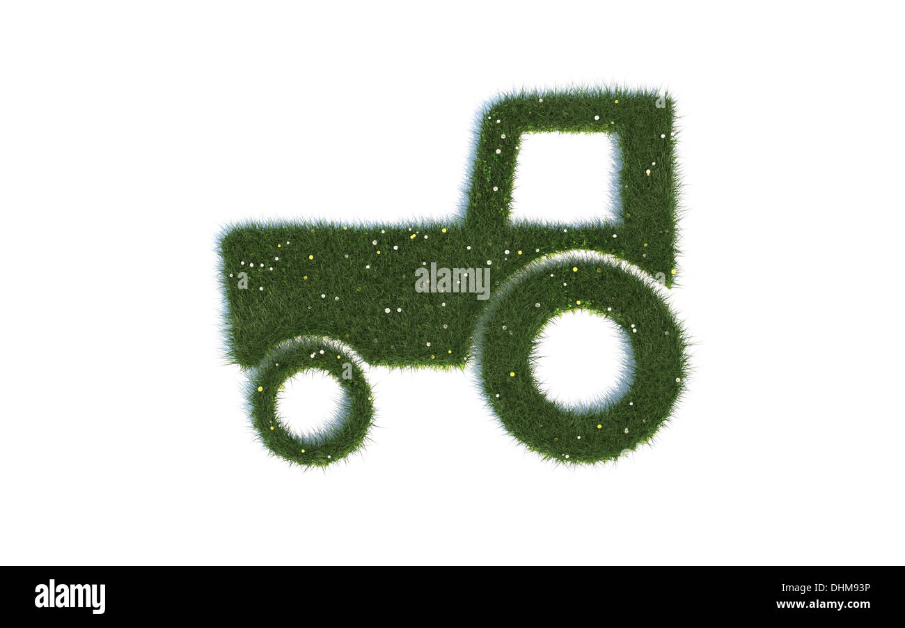 Traktor: Serie Symbole aus realist. Gras Stock Photo