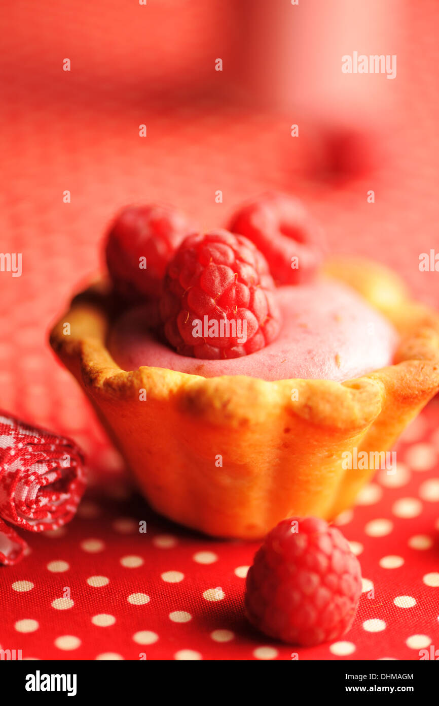 Cake with raspberry yogurt dessert Stock Photo Alamy