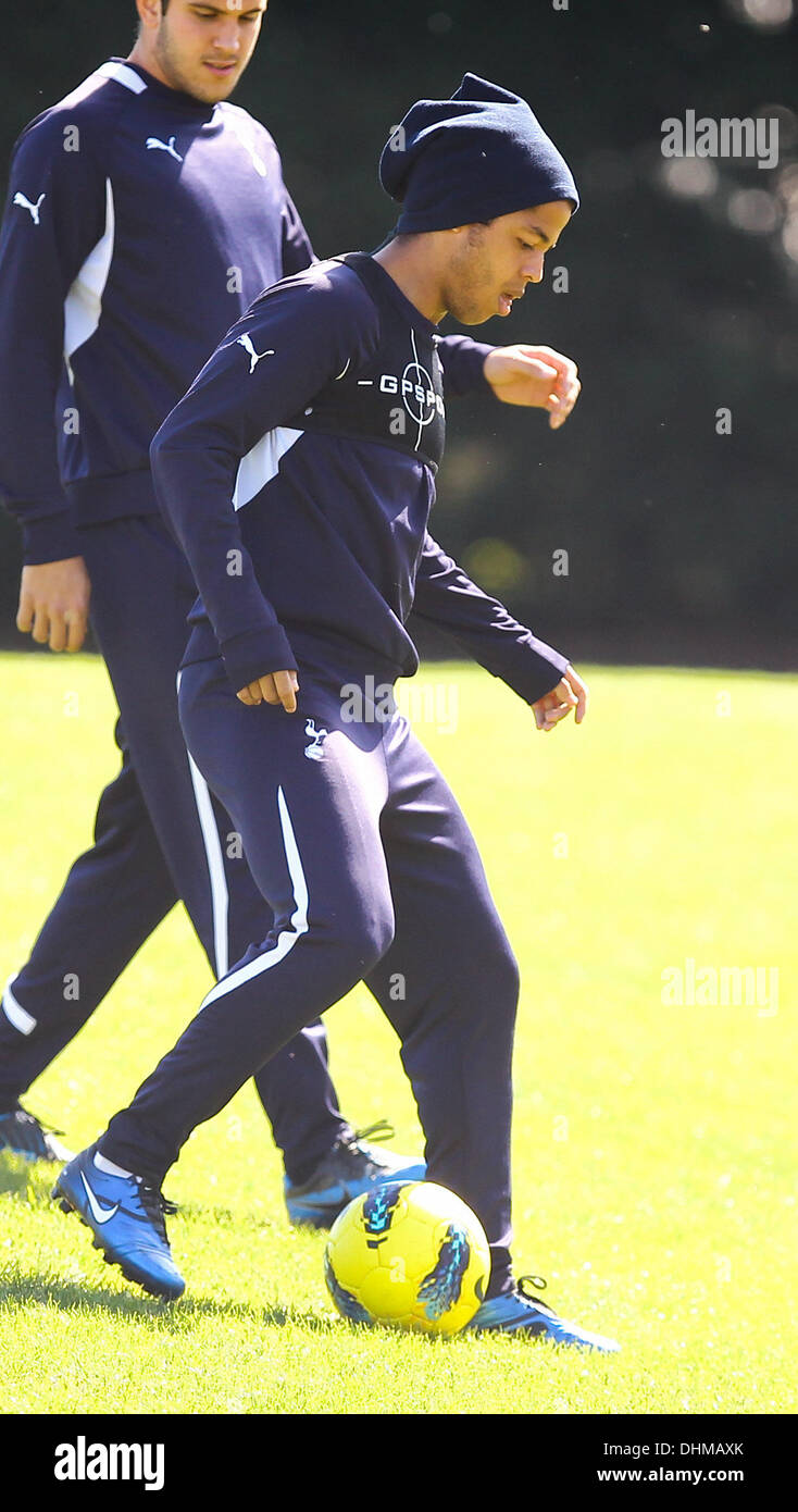 Giovani Dos Santos Tottenham Hotspur players and management at the Spurs training ground and village in Essex Essex, England - 30.04.12 Stock Photo