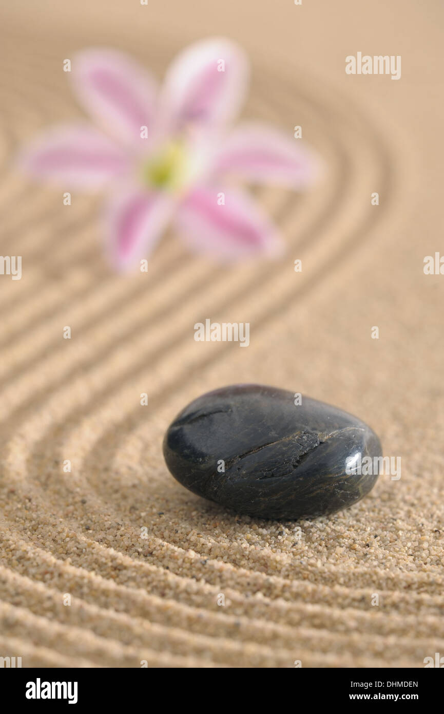 Japanese ZEN garden in sand Stock Photo Alamy