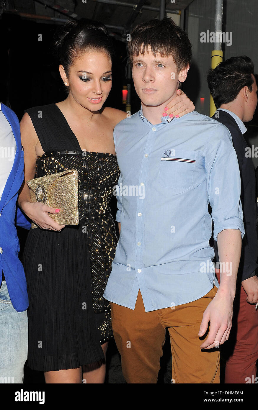 Tulisa Contostavlos and her boyfriend Jack O'Connell arriving at Mahiki nightclub.  London, England - 02.05.12 Stock Photo