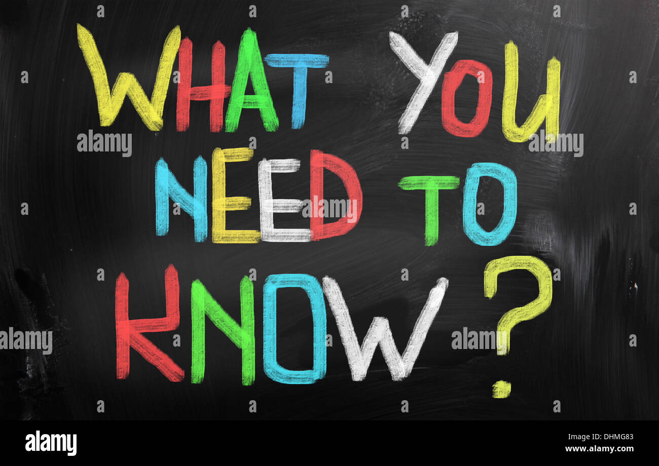 What You Need To Know Concept Stock Photo - Alamy