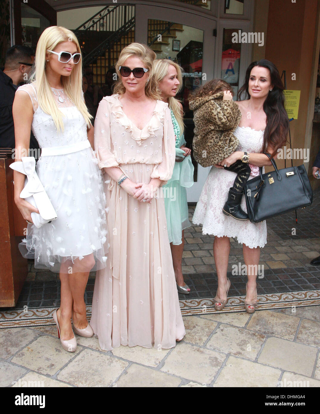 Paris Hilton, Kathy Hilton, Kim Richards and Kylie Richards  at The Grove to launch Kathy Hiltons new fashion line 'The Kathy Hilton collection' at Nordstroms.  Los Angeles, California - 02.05.12 Stock Photo