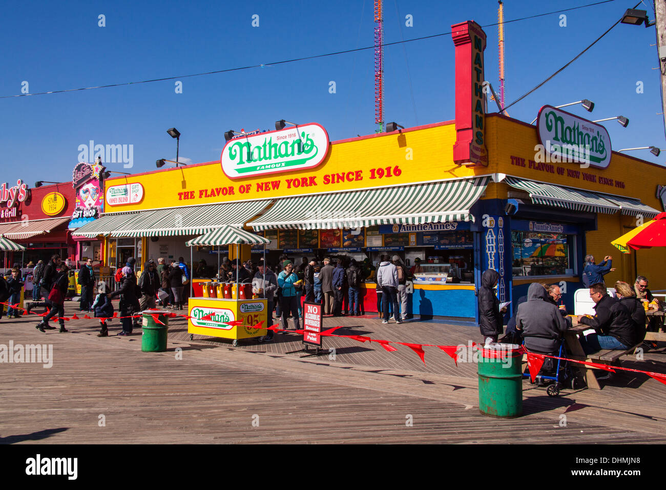 Nathan's hot dog restaurant Coney island, Brooklyn, New York, United States of America. Stock Photo